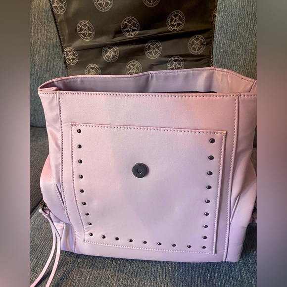 Blackcraft Cult 💜 Lavender 💜 Messenger Backpack with Pentagram Details 🦇 - Picture 9 of 10